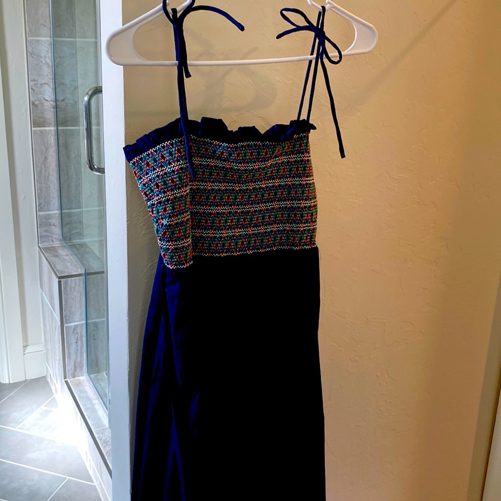 Tory Burch. Never worn. Navy sundress Smocked top